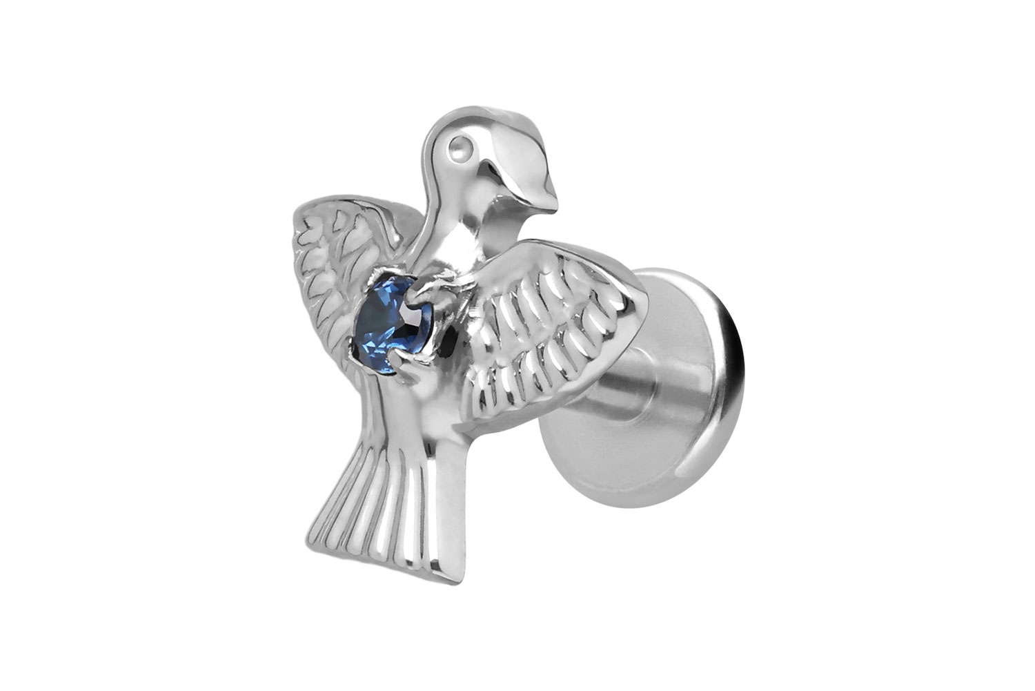 Titan Labret Piercing mit Innengewinde TAUBE